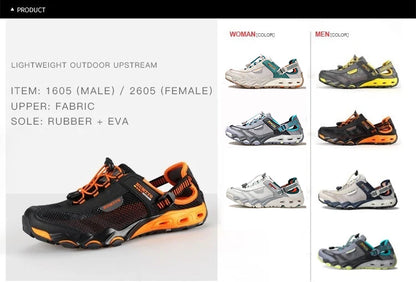HUMTTO Summer Wading Hiking Shoes for Men Outdoor Men Sneakers Breathable Quick Drying Sports Trekking Beach Barefoot Men's Shoes