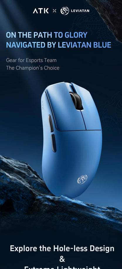 Mouse da gaming wireless ATK BlazingSky F1 Extreme PAW3950 Ultra Dual-Mode 8000Hz 35g leggero per e-sport FPS