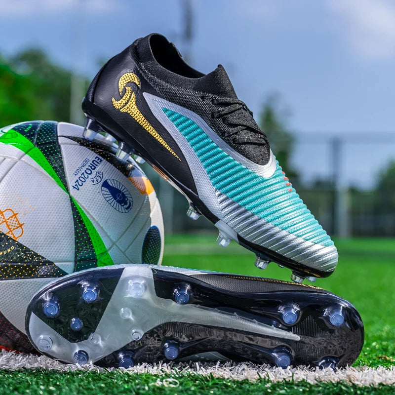 Chaussures de Football pour hommes, crampons de société, bottes professionnelles de terrain de Football en plein air, chaussures d'entraînement sur gazon, baskets à pointes longues