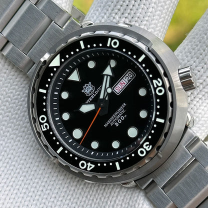 STEELDIVE Top Brand Day Function 47.5mm 300M Waterproof Sapphire Glass Ceramic Bezel NH36 Automatic Dive Can Tuna Watch for Men