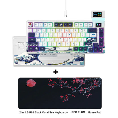 Womier S-K80 Keyboard Liquid 75% Hot Swap Keyboard with Color OLED Display Mechanical Gaming Keyboard Gasket Mount RGB for Windows
