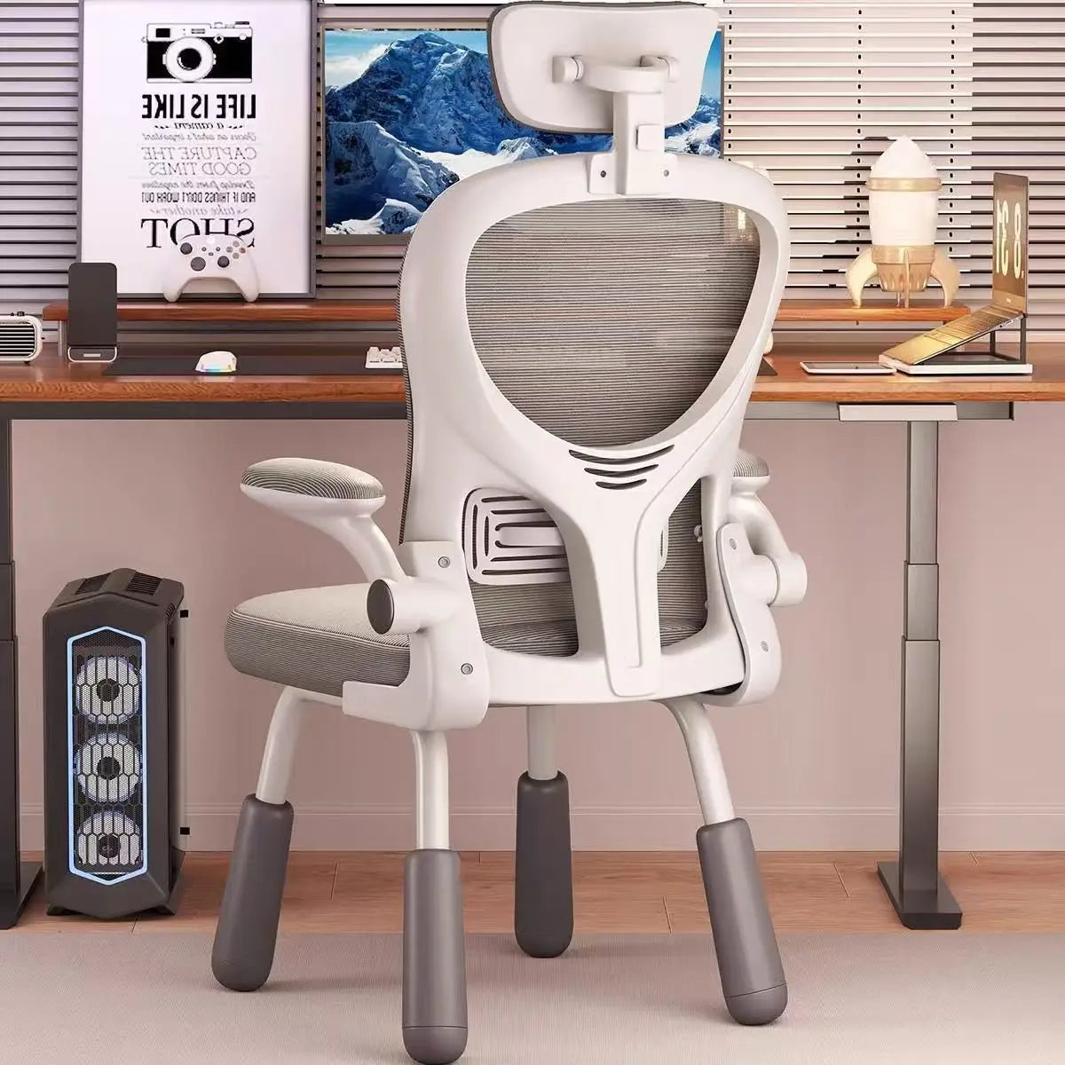 Chaise de diffusion en direct, chaise de bureau, chaise d'ordinateur, jeu, chaise confortable pour la maison avec dossier, chaise pivotante, chaise ergonomique
