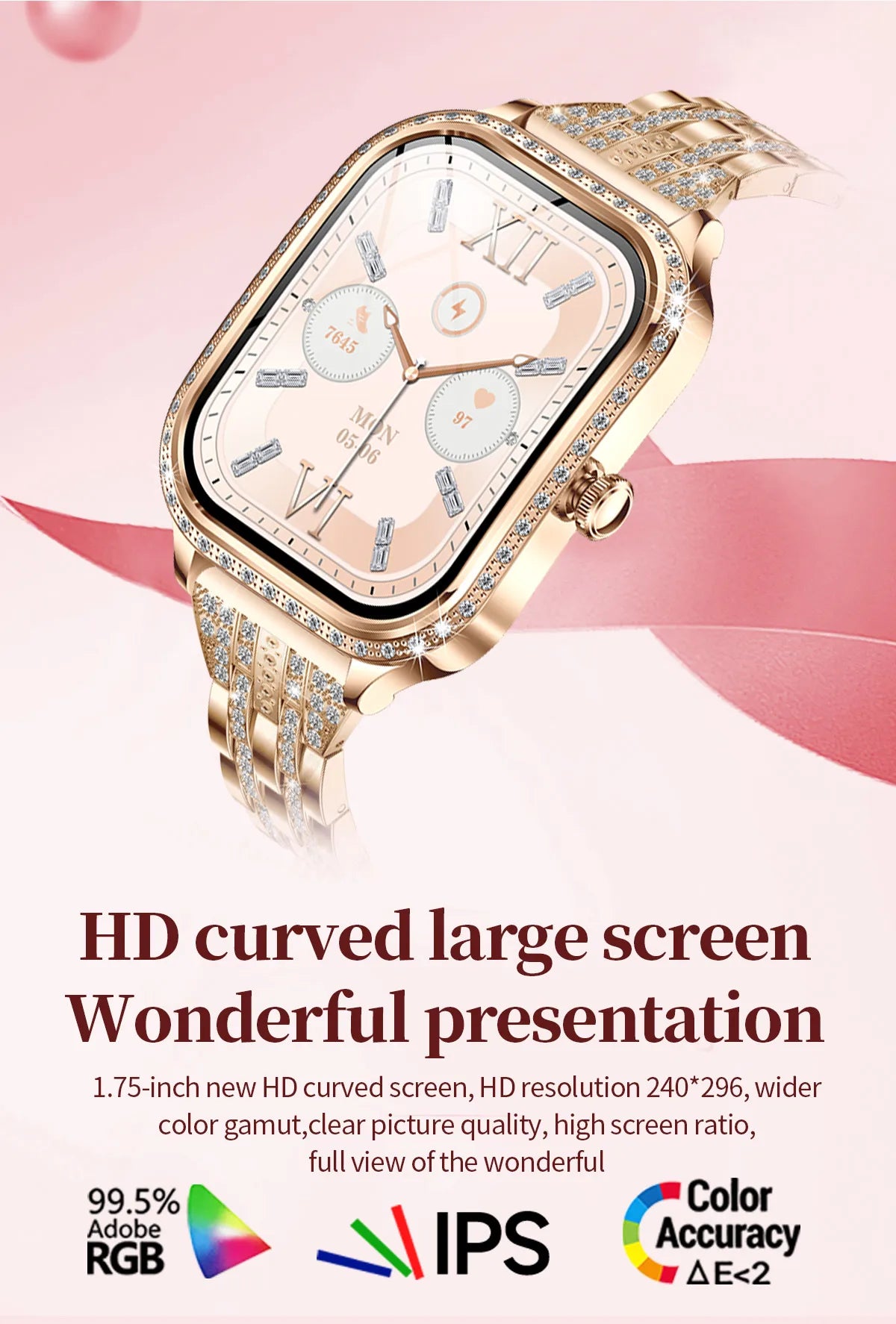 LIGE New Luxury Smart Watch Heart Rate Monitor Fashion Ladies Bracelet 2024 Bluetooth Call Smartwatch Womoen For Android IOS