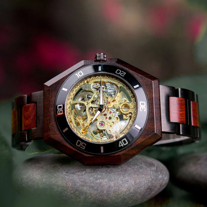 BOBO BIRD Wood Mechanical Watch Men Relogio Masculino Big Mens Watches Top Brand Luxury Timepieces erkek kol saati Dropshipping