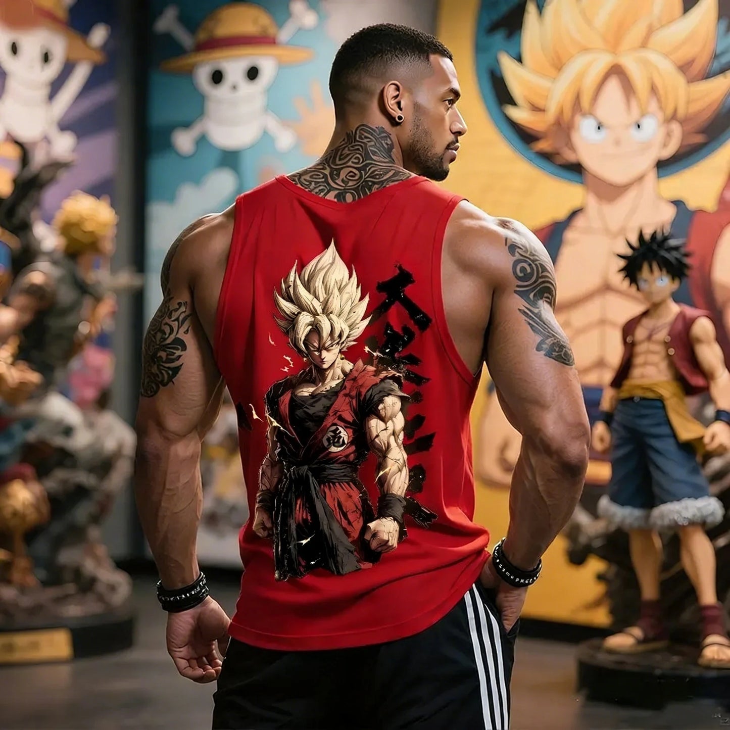 Anime Super Saiyan Son Goku Dragon Ball Gym New  Harajuku Summer Men Tank Top Fitness Oversized Casual Sports Sleeveless Tee Y2k