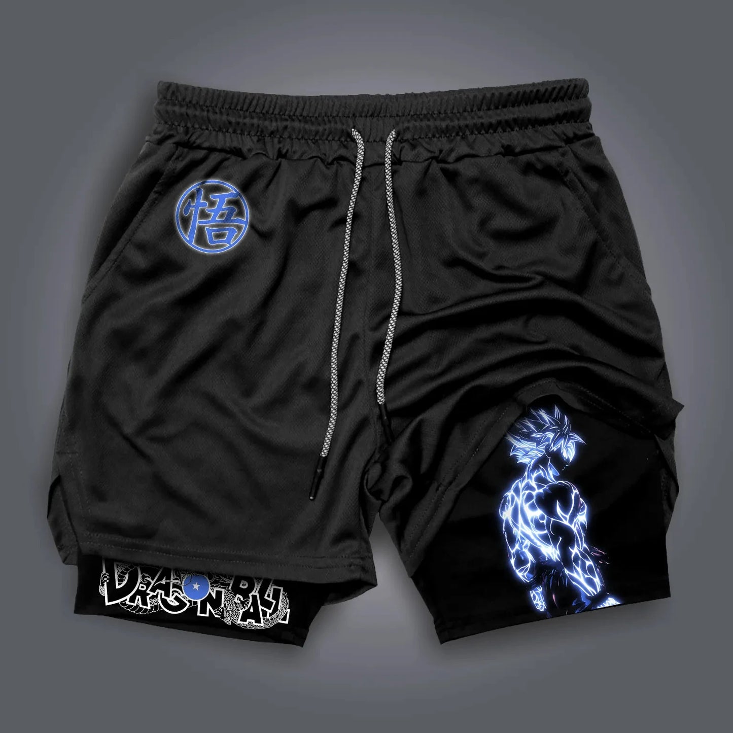 Dragon Ball Majin Buu & Goku American Sports Shorts for Men Summer Comfortable Double Layer Breathable Loose Fit Pants