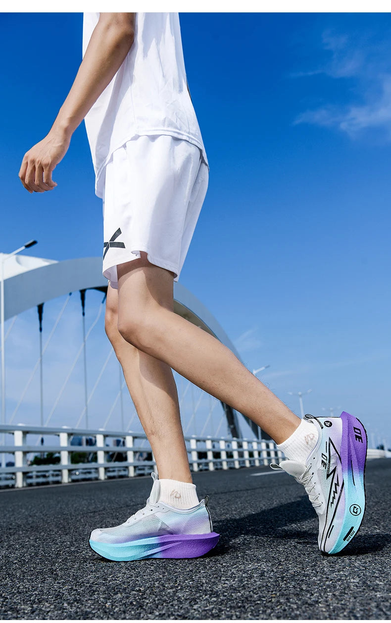 Zapatillas de running especializadas con placa de carbono para maratón, deportivas para hombre y mujer, transpirables, ligeras, cómodas y antideslizantes