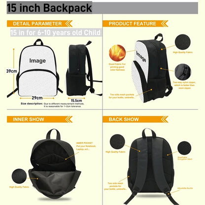Zaini per bambini con design Hot Game, borsa pranzo e astuccio, borse scuola per alunni ad alta capacità, per bambino e bambina, regalo ideale F-FortniteS