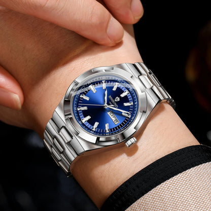 Montres à quartz BINBOND en acier inoxydable pour hommes – Montre de luxe, étanche et luminescente – Modèle original pour homme