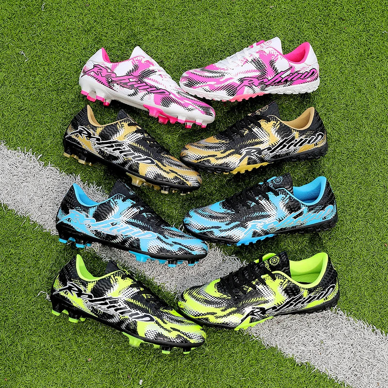 Nouvelles chaussures de football pour hommes, crampons FG, pointes longues TF, crampons pour terrain synthétique, chaussures de football Yonug, antidérapantes, unisexes, pour entraînement et match sur gazon extérieur