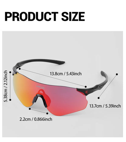 Kapvoe Neue Outdoor-Lauf- und Fahrradbrille, photochrome Sonnenbrille für Damen und Herren, Sportbrille für Marathon und Radfahren, UV400-Schutzbrille