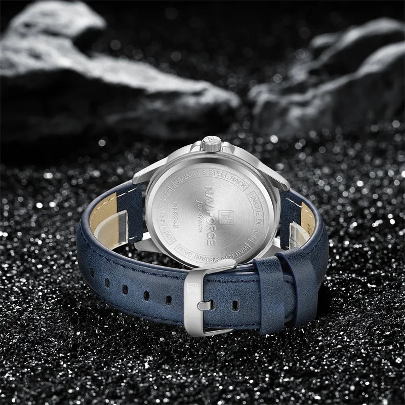 Naviforce 9248 Top Brand New Sport Wristwatch Luxury Military Auto Date Leather Simple Quartz Original Male Clock