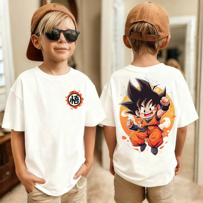 Anime Dragon Ball Cosplay T-Shirt Cotton Short Sleeve Tops Casual Loose Retro T-Shirt Men Women Family Matching Summer Outfits