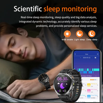 2026 New Military Outdoor Smart Watch 1.85‘’ AMOLED 1000mAh Large Battery 5ATM Waterproof Voice Call Sports Men Fitness Bracel