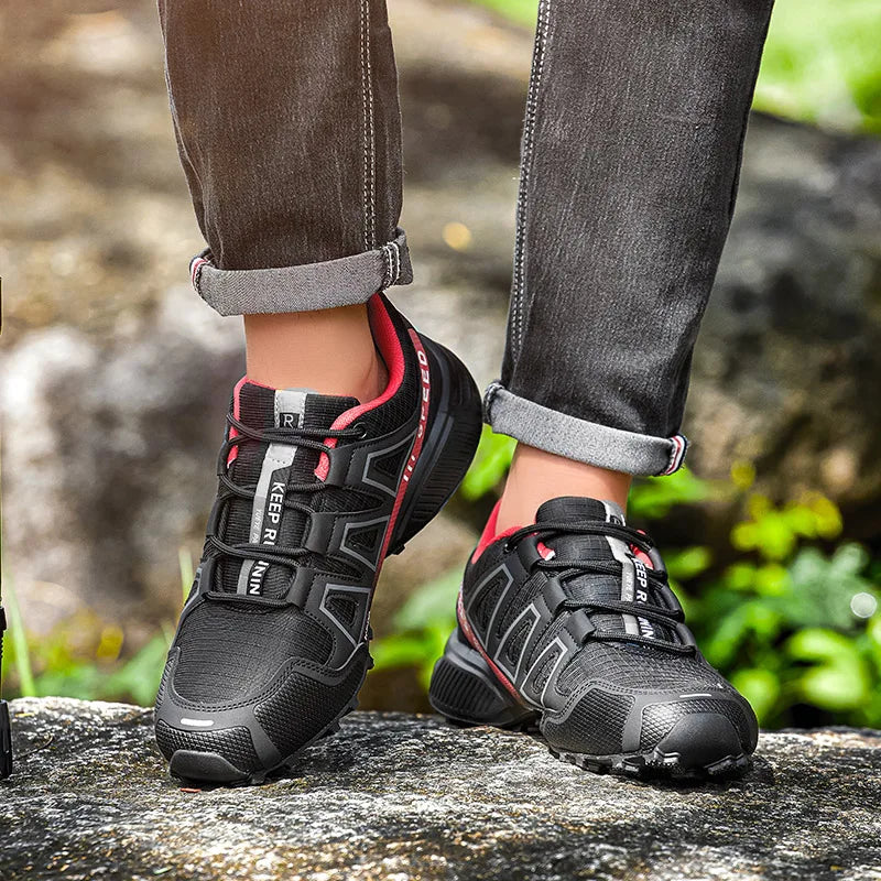 Men's Lockless Cycling Shoes,Outdoor Mountain Cross-Country Non-slip Hiking shoes,Breathable Sports Shoes,Road Cycling Shoes