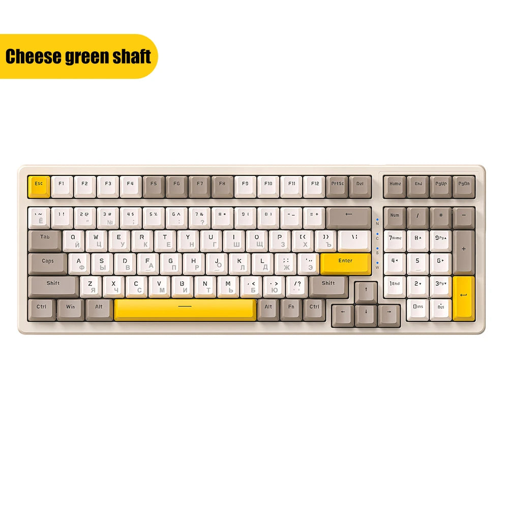 K3 MAX Mechanical Keyboard Hotswap Red/Green Shaft Gamer Keyboard USB Wired RGB Backlight 100 Keys Russian for Computer Laptop