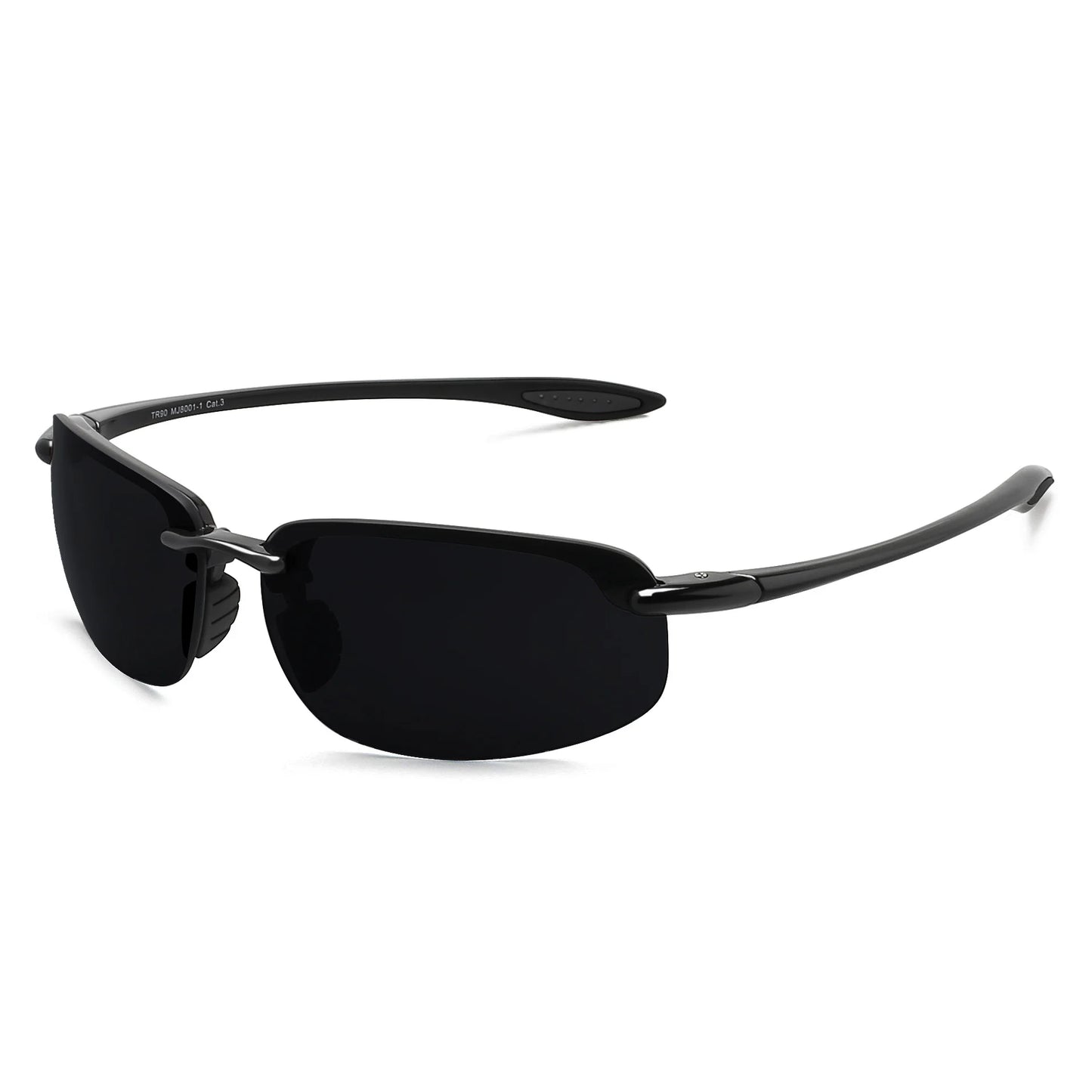 JULI Sports Sunglasses for Men Women TR90 Rimless Frame UV400 Protection for Cycling Running Fishing Baseball Driving 8001