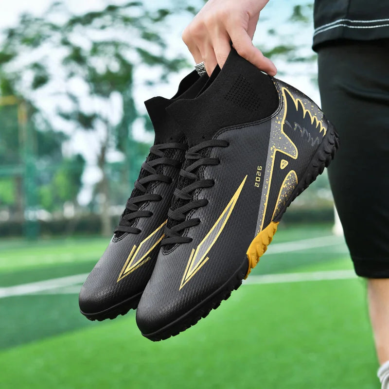 New Men’s Soccer Shoes High-Quality Indoor Football Boots Sports Shoes Futsal High Ankle Non-Slip Outdoor Ultralight Non-Slip