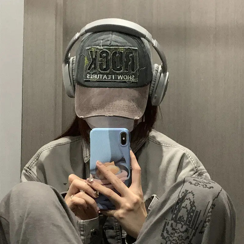 Висококачествена памучна бейзболна шапка с бродерия ROCK за мъже и жени, snapback шапка за спорт на открито и защита от слънце