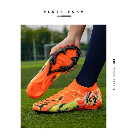New Men Football Boots Outdoor Sneakers High-quality Grass Cleats Soccer Shoes Boys Match Hot-selling Non-Slip High-top Light
