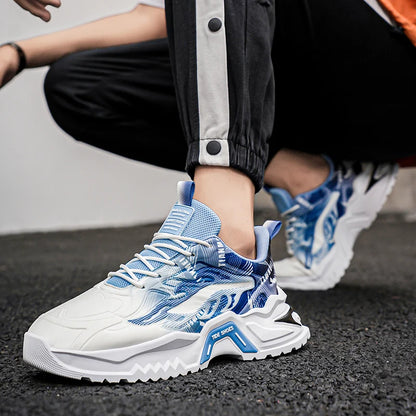 Zapatillas deportivas de hombre con cordones, versátiles, antideslizantes, de suela gruesa, cómodas e informales, para uso diario de adolescentes y running masculino