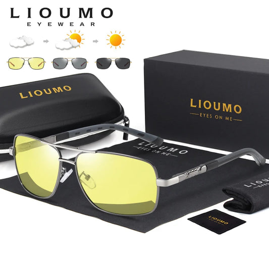 LIOUMO Brand Polarized Sunglasses Men Photochromic Sun Glasses For Women Driving Glasses Anti-Glare Goggles gafas de sol hombre