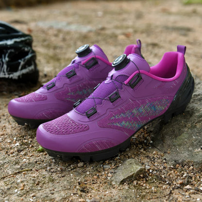 Mtb Cycling Shoes Men Women T03 Purple Breathable Speed Self-Locking Road Cycling Sports Shoes Outdoor Racing Training Sneakers
