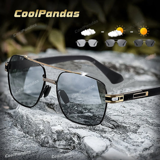 CoolPandas High Quality Sunglasses Polarized Men Women Photochromic UV400 Protection Driving Sun Glasses Unisex Chameleon Lens