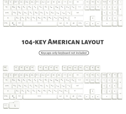 104 Keys Korean French Russian Spanish German Backlit Keycaps For Mx Switch Mechanical Keyboard OEM Profile ABS Key Caps DIY