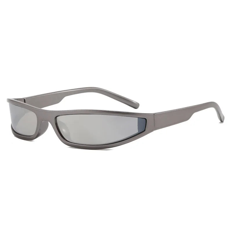 Y2K Narrow Rectangle Wrap Around Sunglasses for Women Men Punk Vintage Sport Sun Glasses UV400 Protection Cycling Shades