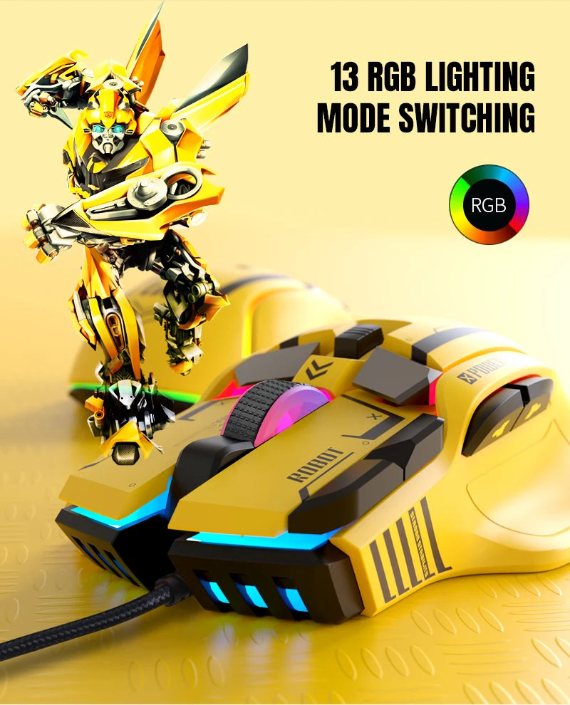 High-end Programmable Gaming Mouse Wired 12800dpi 12 keys RGB Game Mice for Windows IOS  Home Office Laptop PC