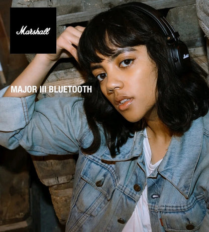 Marshall Major III Wireless Bluetooth Headphones – Deep Bass, Noise Cancelling, Foldable Over-Ear Headset with Microphone
