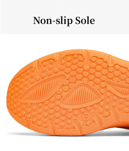 Fashion Platform Men's Running Shoes Trendy Casual Knit Breathable Orange Sneakers Men Outdoor Sports Non-Slip Jogging Shoes Men
