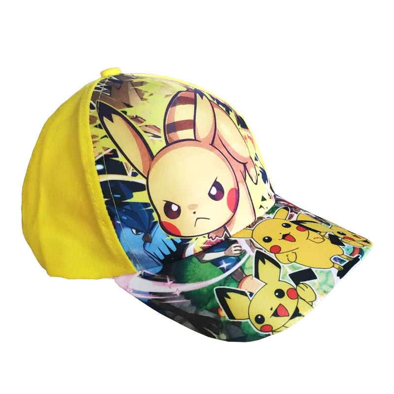 Anime Figure Pokemon Baseball Cap Pikachu Hat Adjustable Pokemon Cosplay Hip Hop Cartoon Adult Hats Boy Girl Kids Birthday Gifts