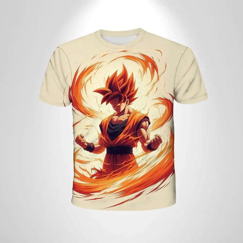 Dragon Ball 3D-nyomtatott póló gyermekruházathoz, felnőtt nyári rövid ujjú anime póló, alkalmi és divatos