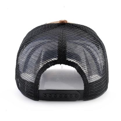 Modische Trucker-Caps mit besticktem Ziegen-Patch, Vier-Jahreszeiten-Snapback-Baseballcap für Herren und Damen, verstellbare Schirmmütze