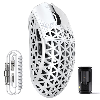 ATTACK SHARK R5Ultra Carbon Fiber Wireless 8K PAW3950MAX Gaming Mouse with 8K Coiled Cable,