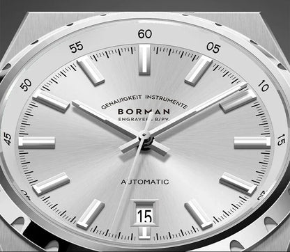 BORMAN Mens Automatic Watches 40mm Mechanical Wristwatch Ultrathick 10mm 5Bar Waterproof Sapphire Mirror Luminous Miyota 9015