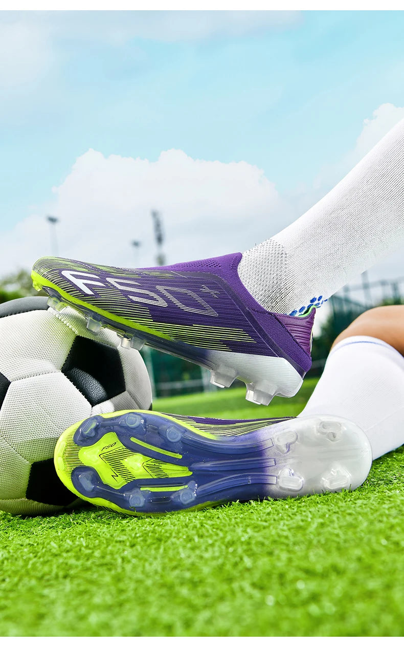 New Men Football Boots Match Grass Cleats High-quality Soccer Shoes Futsal Sneakers Non-Slip Indoor Hot-selling High-top Outdoor