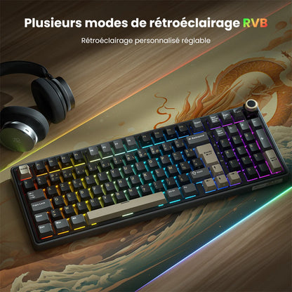 RK ROYAL KLUDGE R98Pro Gasket Wired Mechanical Keyboard 98 Keys RGB Hot-swappable Pluggable Button Gamer Keyboard PBT Keycaps