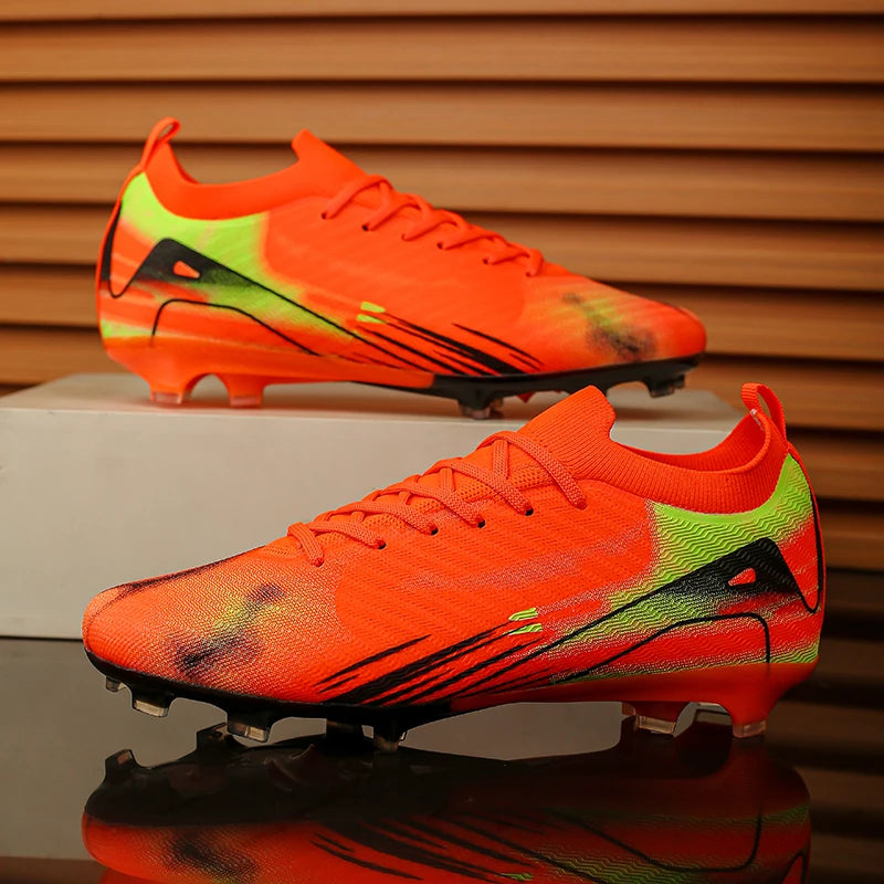 New Men Football Boots FG Non-Slip Long Spikes Soccer Shoes Training Shoes Soccer Cleats Ultralight Outdoor Drop Shipping