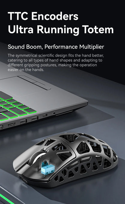 Mysz gamingowa ATTACK SHARK R3 ze stopu magnezu, konstrukcja honeycomb, ultralekka, 8K Hz, sensor PAW3395, 26000 DPI, ergonomiczna obudowa