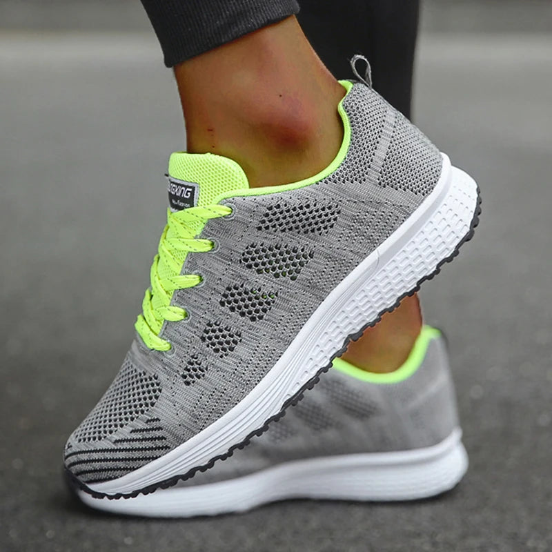 Zapatos planos para mujer, zapatos con cordones, zapatillas deportivas informales, zapatos blandos para mujer, tallas grandes