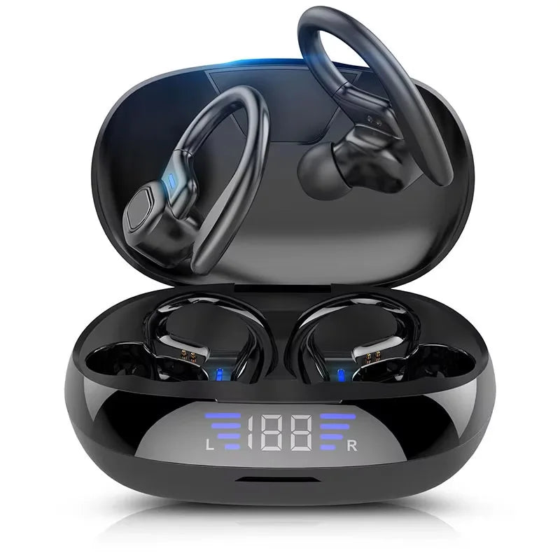 Écouteurs sans fil de sport, écouteurs supra-auriculaires BT avec crochets d'oreille, écouteurs de sport, écouteurs intra-auriculaires pour la course à pied, VV2