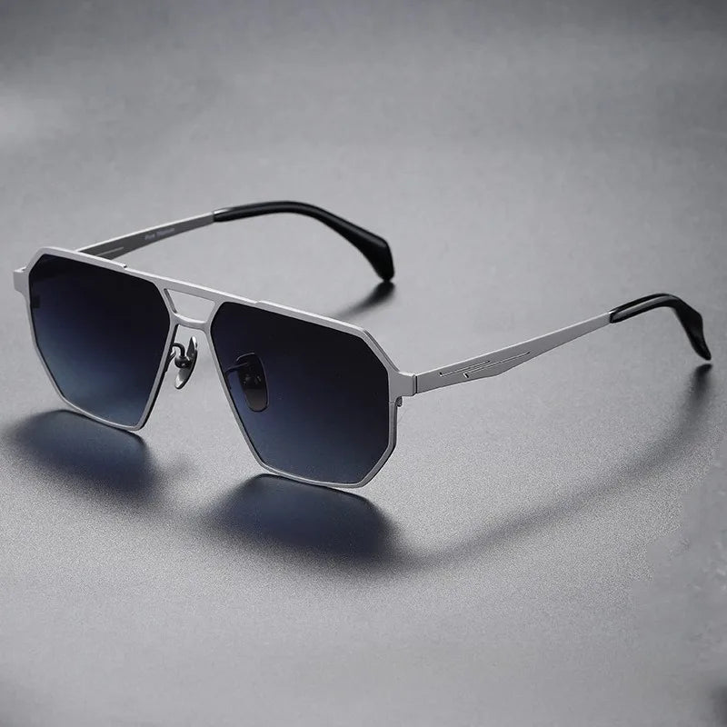 Pure Titanium Sunglasses Men Vintage Square Polarized Sun Glasses for men Women 2026 New Retro driving Mirrored UV400 Shades