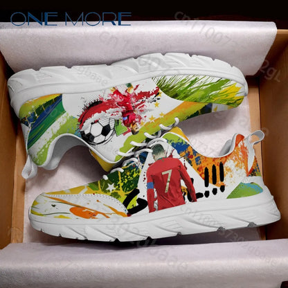 Jogos de Futebol República Portuguesa 7 GOAT Sapatos para Adultos Unissexo Confortáveis e Populares para Rapazes e Raparigas Sapatos Casuais Tamanhos 28-44