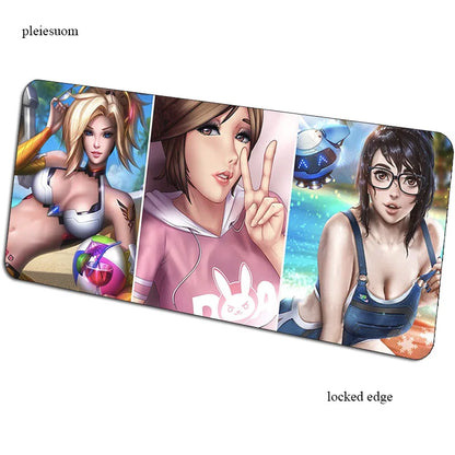 Alfombrilla de ratón gaming Overwatch con impresión HD, 900x400x3mm, alfombrilla gamer para escritorio de ordenador, económica, para notebook y PC