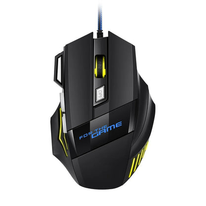 1 szt. nowa ultraszybka mysz gamingowa USB RGB z podświetleniem, ergonomiczna mysz dla graczy 7D Esports, przewodowa mysz do laptopa i PC Gamer