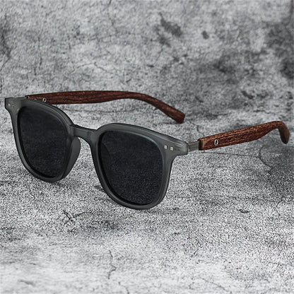 KLASSNUM Men Vintage Wooden Frame Sunglasses Classic Brand Sun Glasses Coating Lens Men Polarized UV Protection Driving Eyewear