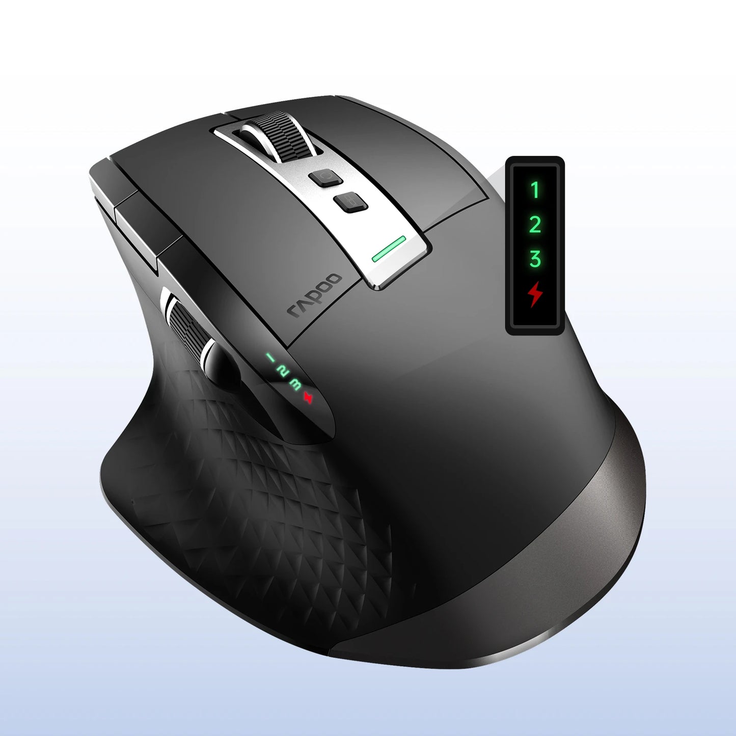 Rapoo 2026 New MT710L Multi-mode Rechargeable Wireless Mouse Ergonomic 4000 DPI Bluetooth Mouse Easy-Switch Up to 4 Devices
